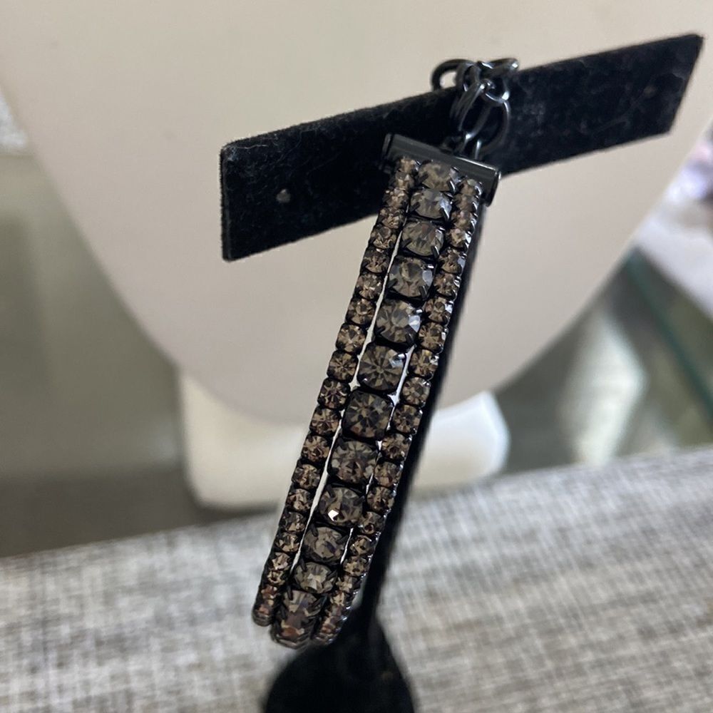Nine West Thin Simulated Crystal Cuff Bracelet NWT